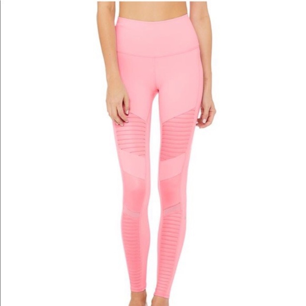 Alo Pink Moto Leggings